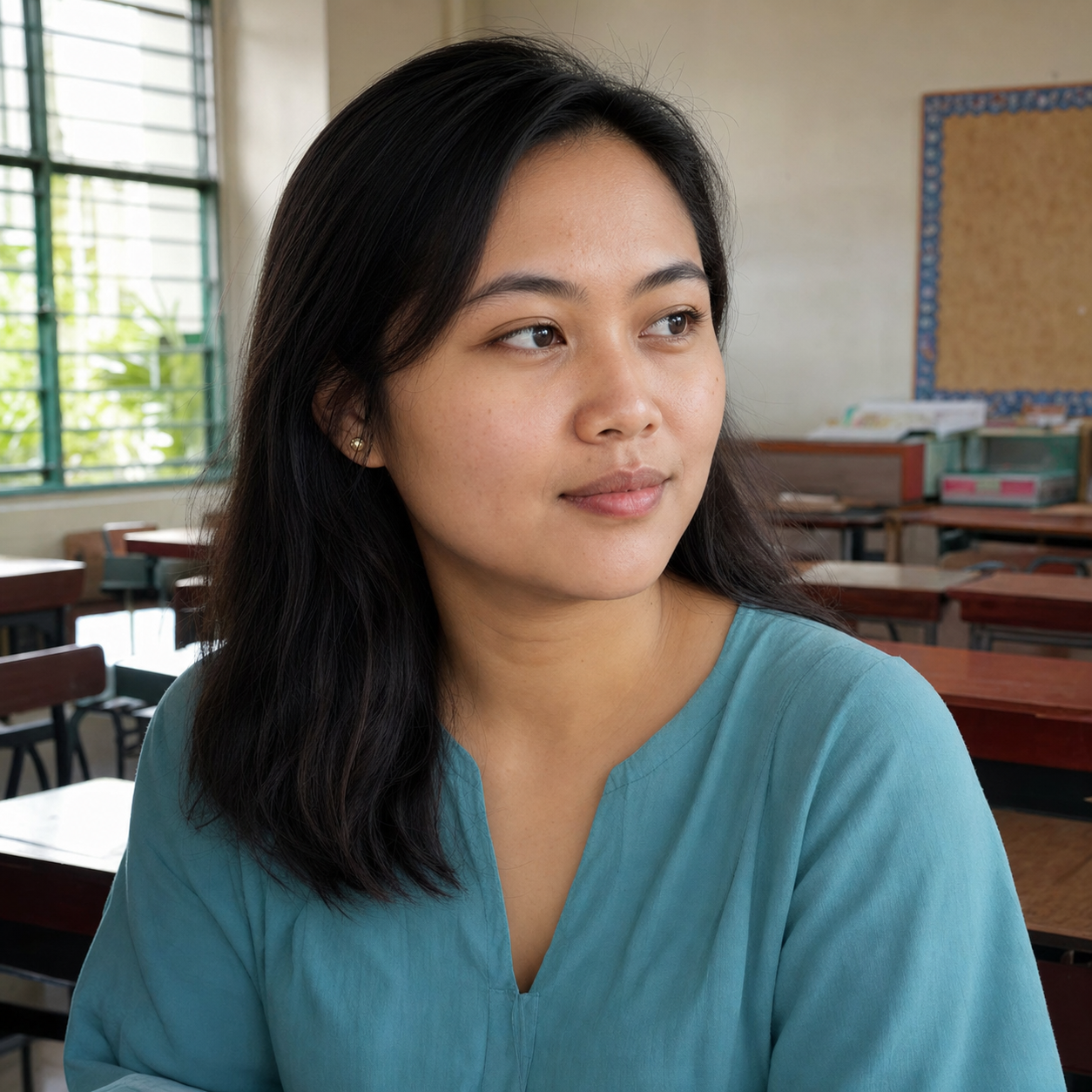 Portrait of Mae, a Filipino teacher